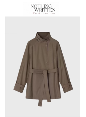 【现货】Nothing Written Narchi立领风衣外套小个子收腰系带大衣