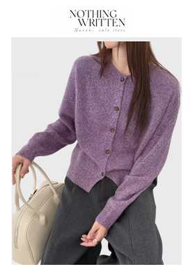 【现货】Nothing Written Narchi山羊绒圆领单排扣温柔风针织开衫