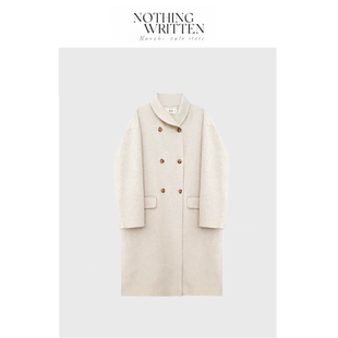 Written Nothing Narchi韩国双排扣羊毛双面呢大衣外套女 现货