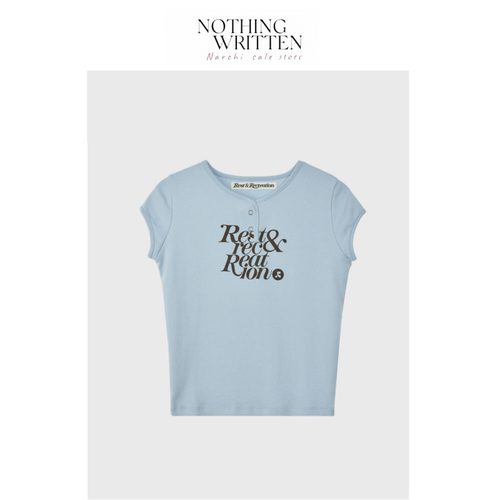 【现货】Nothing Written Narchi韩国字母印花辣妹修身短款短袖T