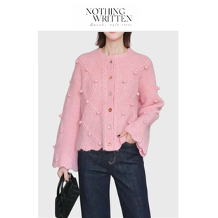 【现货】Nothing Written Narchi立体球球针织开衫女圆领宽松毛衣