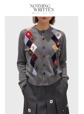 【现货】Nothing Written Narchi圆领时尚长袖叠穿灰色针织衫毛衣