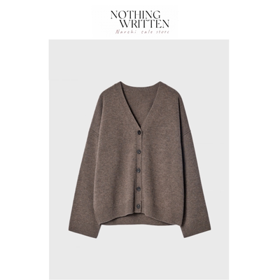【现货】Nothing Written Narchi纯色V领羊毛开衫上衣外套针织衫