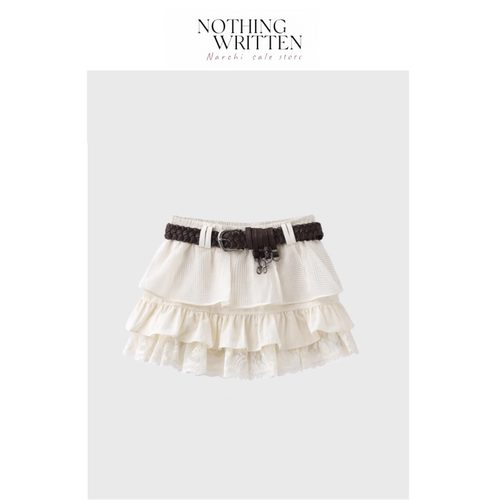 【现货】Nothing Written Narchi多层蛋糕短裙蕾丝花边拼接半身裙