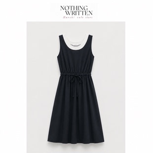 【现货】Nothing Written Narchi法式假两件收腰背心拼接连衣裙女