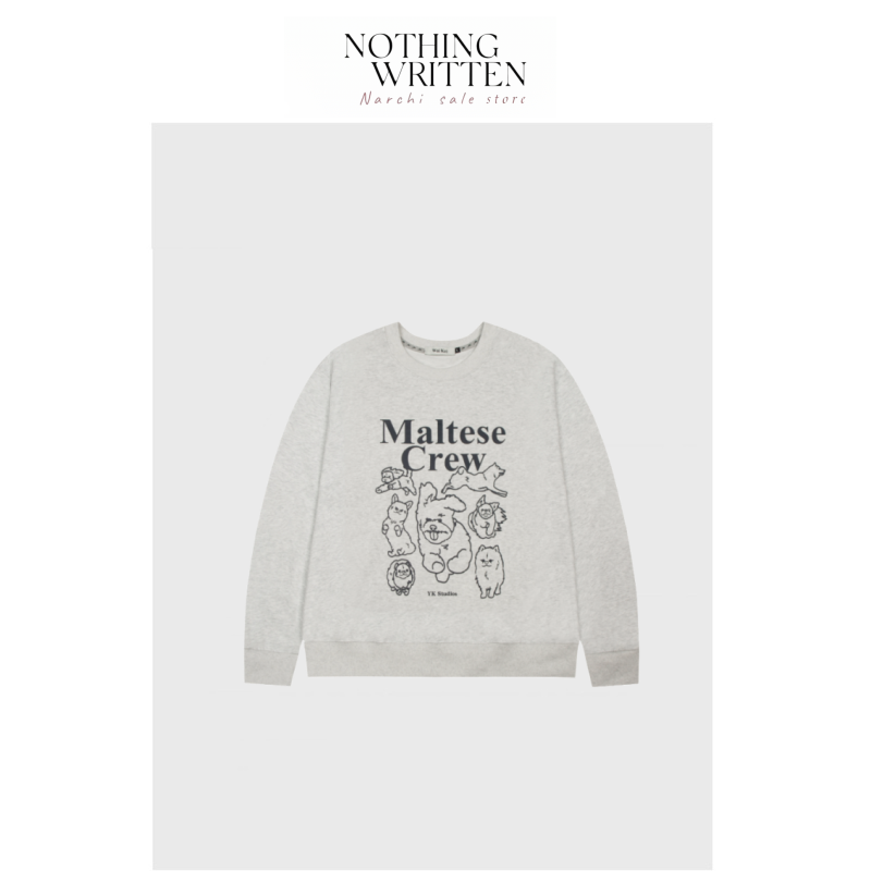 【现货】Nothing Written Narchi韩国卫衣女三只狗狗宽松加绒卫衣