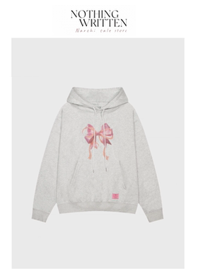 【现货】Nothing Written Narchi蝴蝶结卫衣刺绣宽松加绒连帽卫衣