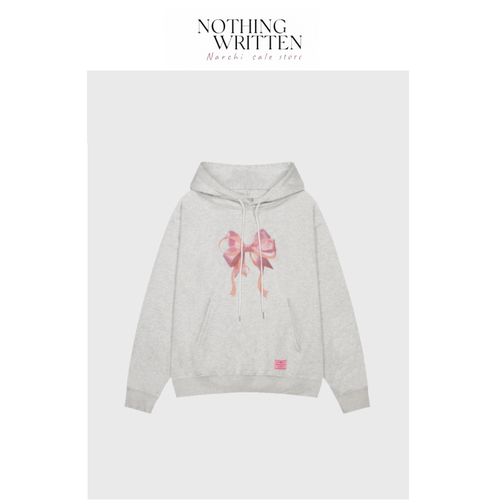 【现货】Nothing Written Narchi蝴蝶结卫衣刺绣宽松加绒连帽卫衣