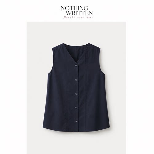【现货】Nothing Written Narchi女装休闲版型无袖衬衫上衣藏青色