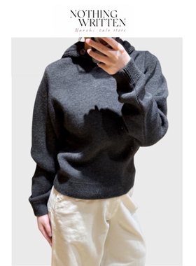 【现货】Nothing Written Narchi连帽针织衫女条宽松套头毛衣上衣