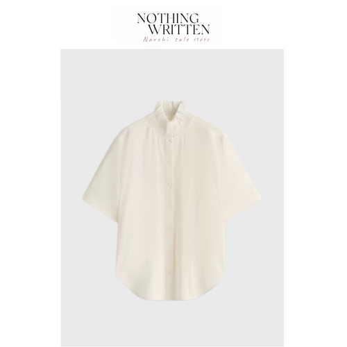 【现货】Nothing Written Narchi标准版型褶边领上衣象牙色春新品