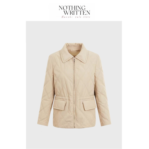 【现货】Nothing Written Narchi简约短款polo领菱格棉服外套棉衣