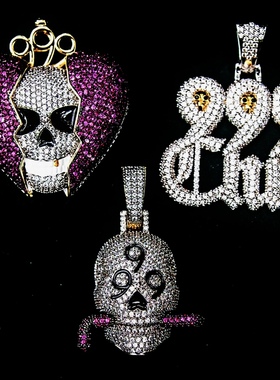 Mr.BlingJuiceWrld骷髅头吊坠