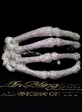 Mr.Bling同款满钻骷髅鬼爪手镯