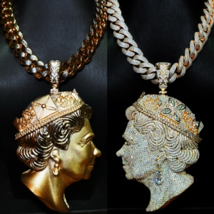 Mr.Blingggggg欧美嘻哈珠宝 私人定制Central Cee同款女王项链