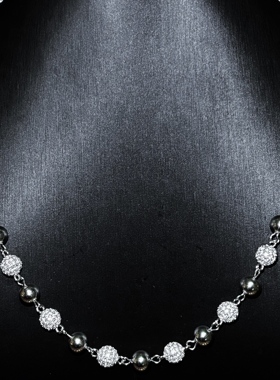 Mr.Bling满钻拼接无钻圆珠项链