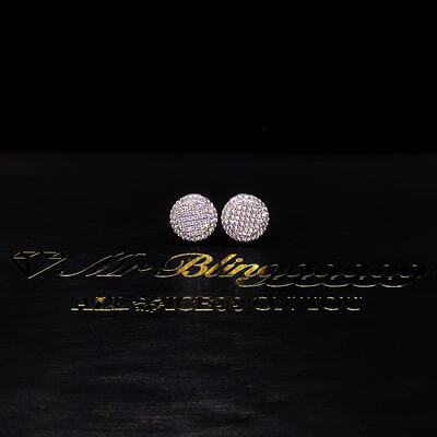 Mr.Bling925银双层满钻嘻哈耳钉