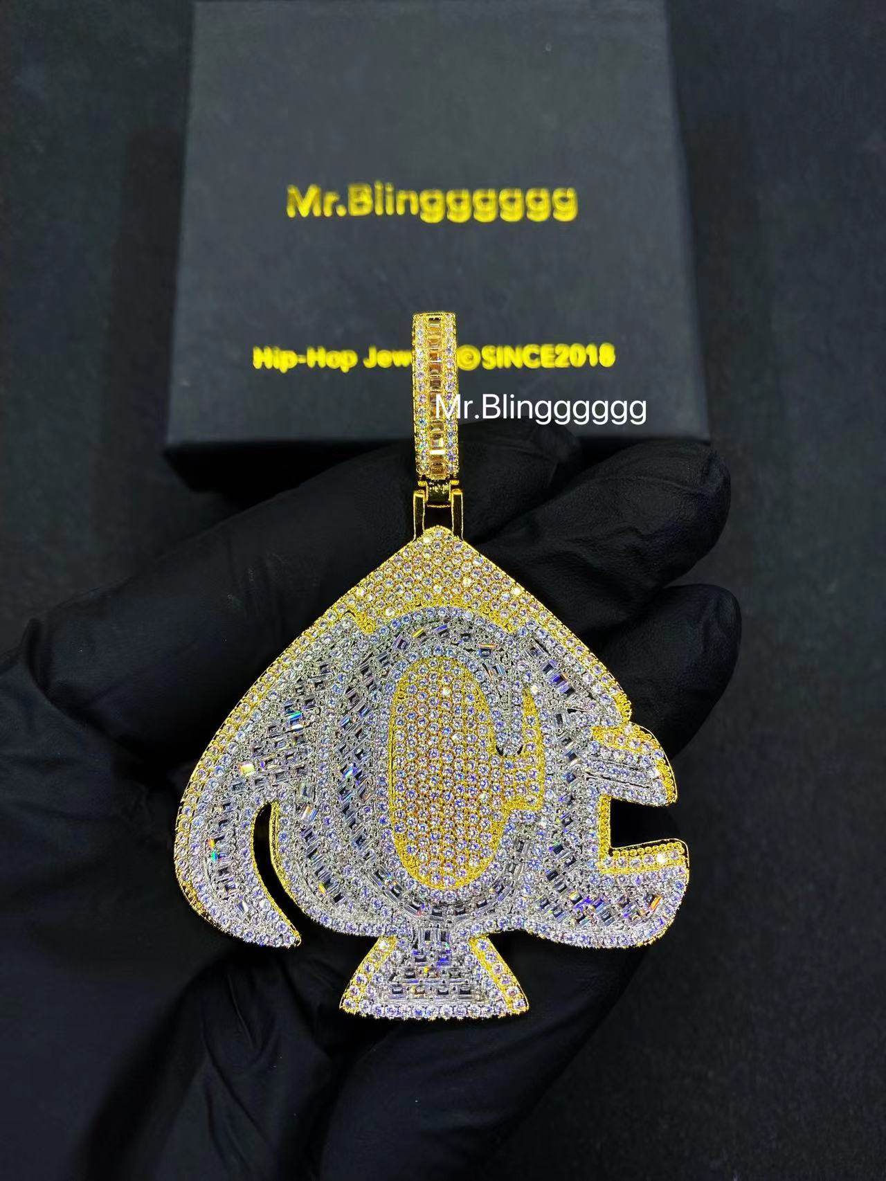 Mr.Bling满钻混镶ACE黑桃吊坠