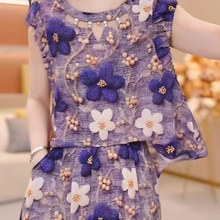 高级感端庄优雅清新套装2025夏季新款年轻妈妈遮肚子俩件套裙子女