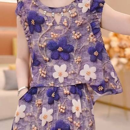 高级感端庄优雅清新套装2025夏季新款年轻妈妈遮肚子俩件套裙子女