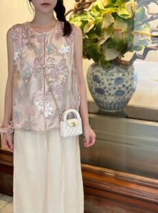 Fleur国风系列 富贵迷人眼香水百合珠片刺绣马甲