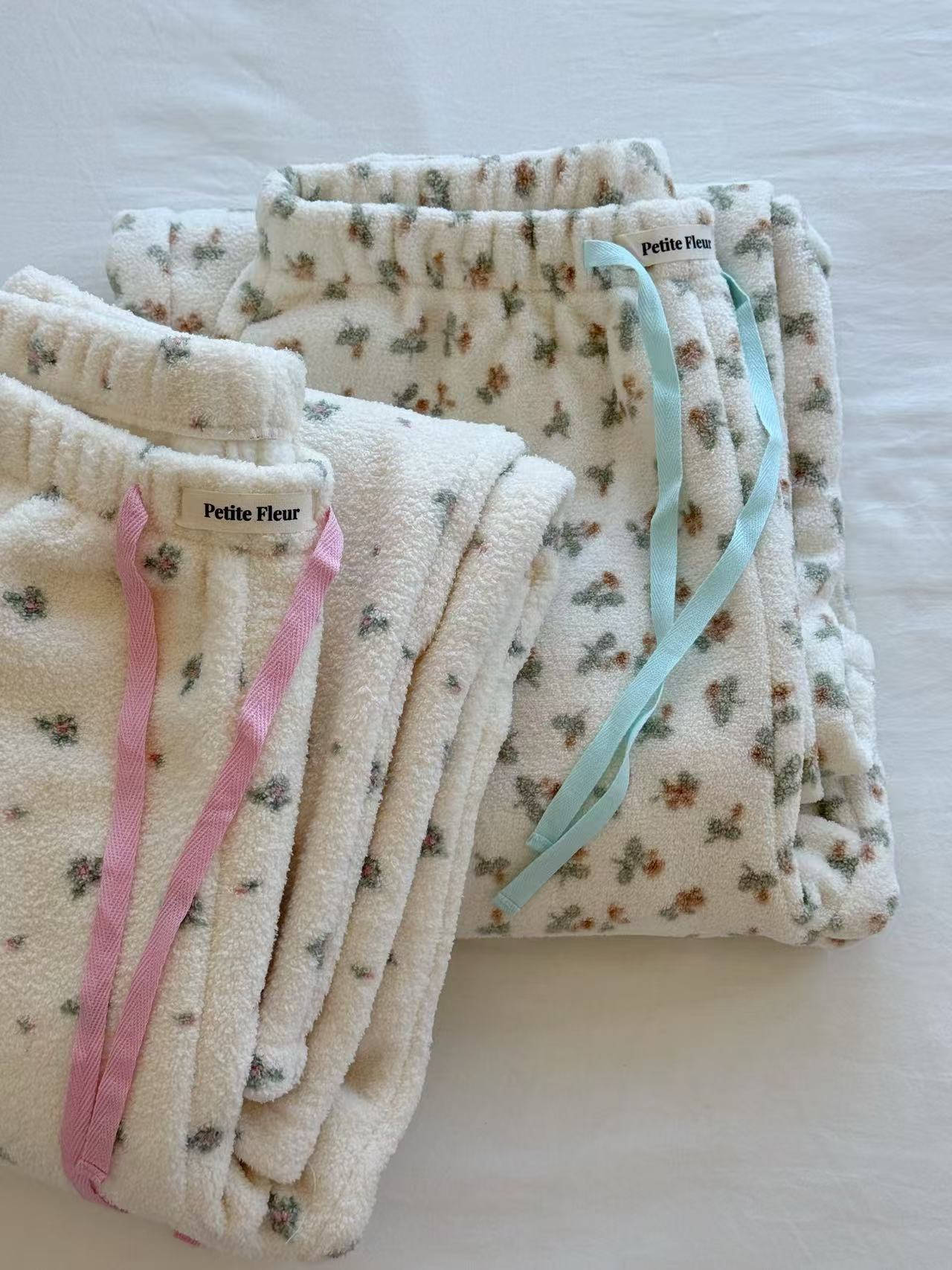 Petite Fleur原创设计 珊瑚绒绒少女心家居裤女保暖秋冬可外穿