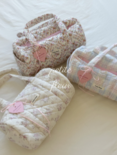 Petite Fleur原创设计 油画碎花棉布ins风复古大容量手提单肩包