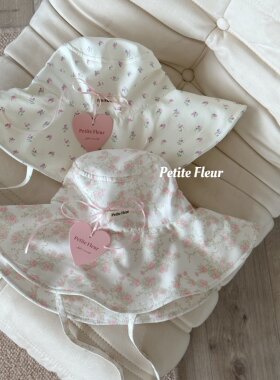 Petite Fleur原创设计 碎花荷叶边贝壳防晒遮阳帽