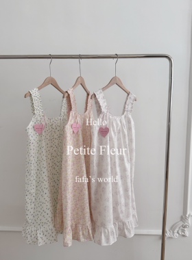 Petite Fleur 原创 韩国进口碎花面料少女心睡裙家居服连衣裙
