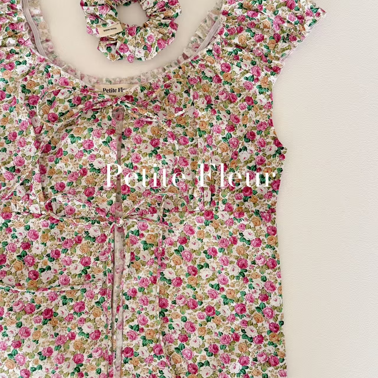 Petite Fleur原创设计法式小野玫度假碎花系列套装