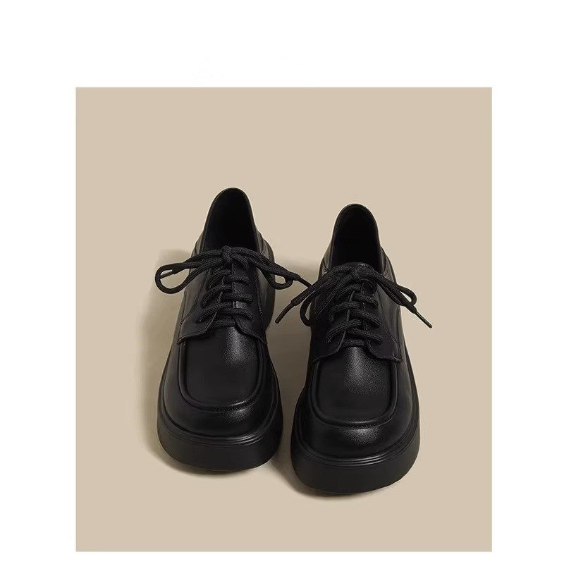 真皮厚底小皮鞋女2025秋季新款黑色英伦风复古大头鞋jk系带乐福鞋,女鞋,浅口单鞋,淘宝优惠券,粉丝福利购,淘宝优惠卷