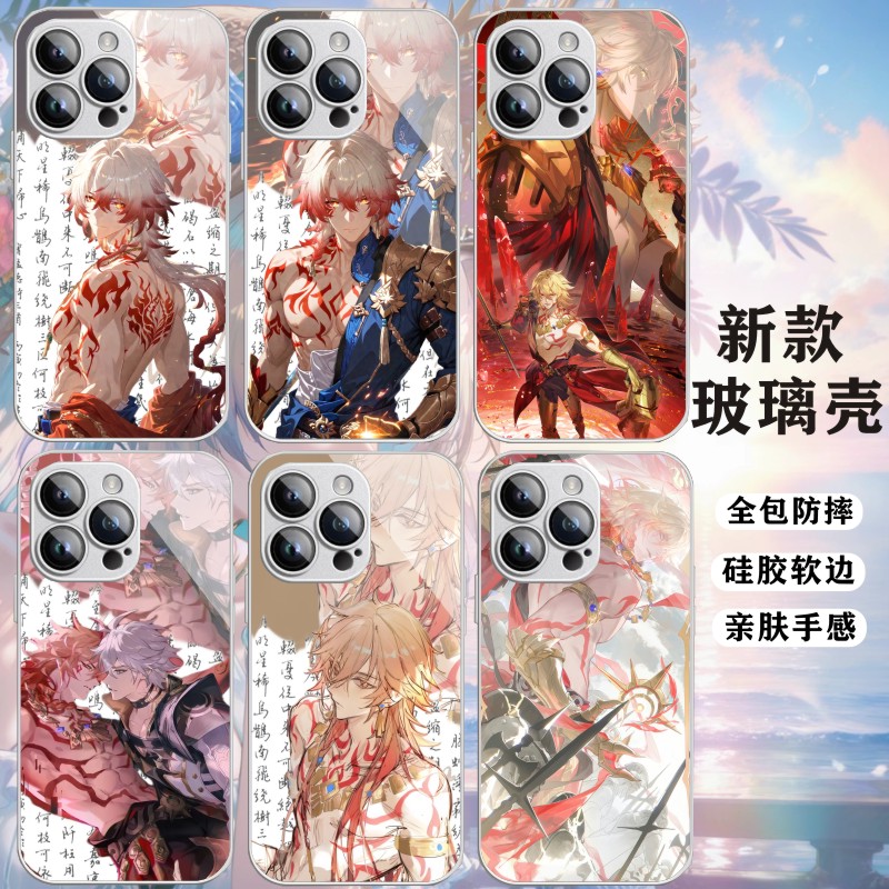 游戏星铁万敌崩金属漆玻璃手机壳适用OPPOreno14/13/12防摔findx8/x7/K12x/realmeGT6/GT5周边A3PRO/A5薄款97