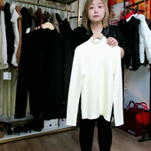 百搭显瘦打底衫 极简风半高领羊毛水貂针织衫 女长袖 内搭上衣