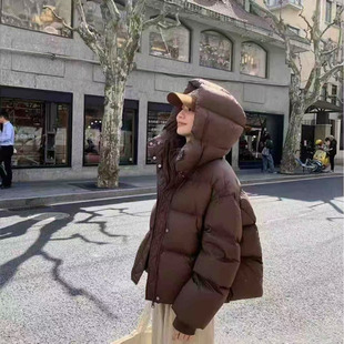 短款 羽绒服女冬连帽宽松加厚连帽羽绒服帽子可拆卸外套
