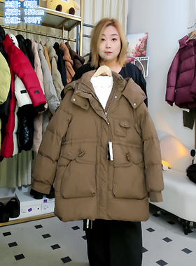 2025新款连帽羽绒服女中长款加厚收腰显瘦外套01