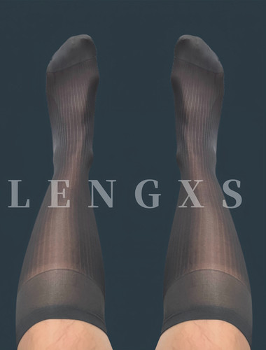 雾霾灰｜【2双装】LENGXS冷先森男士正装条纹丝袜中筒商务西装袜