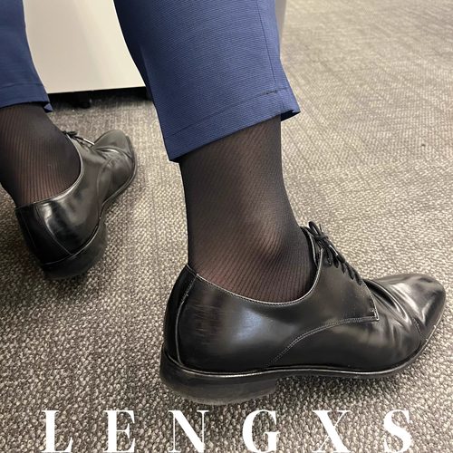 LENGXS男士斜条纹正装丝袜