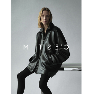 波士顿风格&摇粒绒内胆 Kendall风廓形加绒加厚皮夹克皮衣外套女