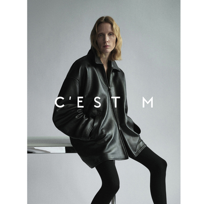 BTRS M丨波士顿风格黑色皮衣Kendall风廓形皮夹克外套2026新款