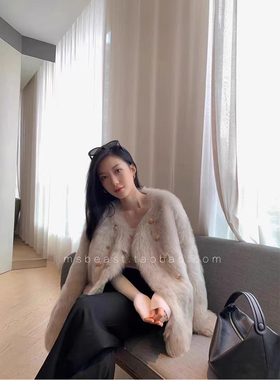 BTRS M丨进口羊毛皮毛一体2025新款爆款高端保暖双排扣皮草外套女