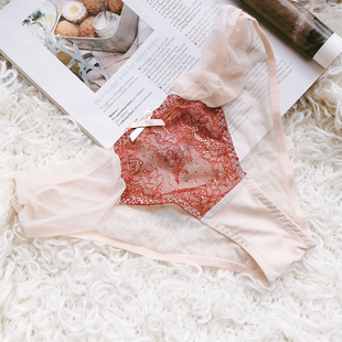 欧美宫廷复古女士内裤大码网纱 镂空性感蕾丝内裤女诱惑 纯棉底裆