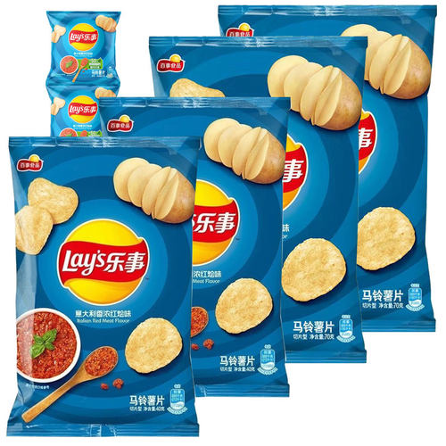 乐事薯片意大利香浓红烩味零食