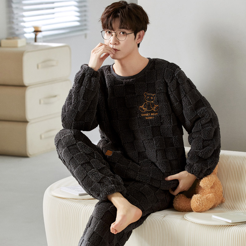 秋冬季男士法兰绒睡衣套装春天珊瑚绒家居服保暖加绒加厚可外穿,女士内衣/男士内衣/家居服,睡衣/家居服套装,淘宝优惠券,粉丝福利购,淘宝优惠卷
