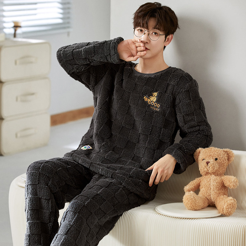 秋冬季男士睡衣套装法兰绒春天加绒加厚珊瑚绒家居服保暖可外穿,女士内衣/男士内衣/家居服,睡衣/家居服套装,淘宝优惠券,粉丝福利购,淘宝优惠卷