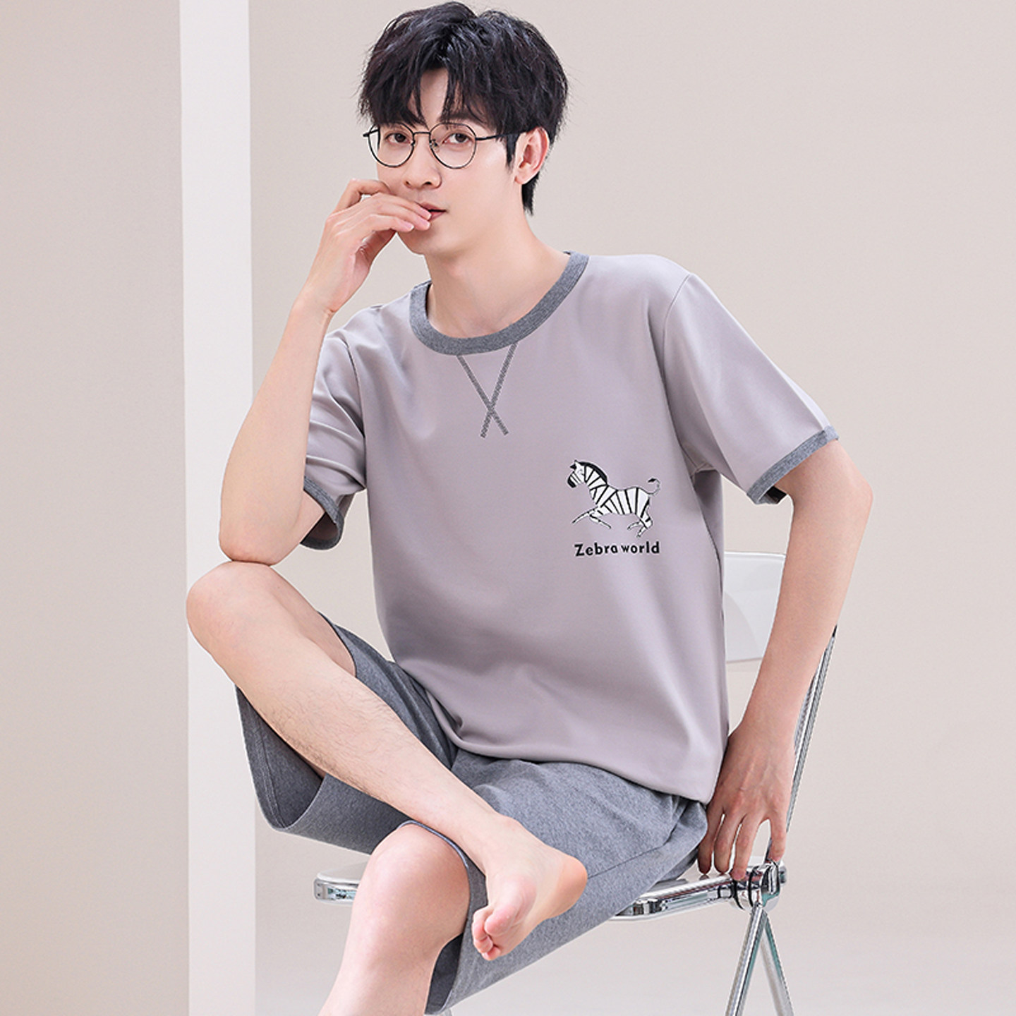 春夏秋男士短袖闲家居服睡衣薄款