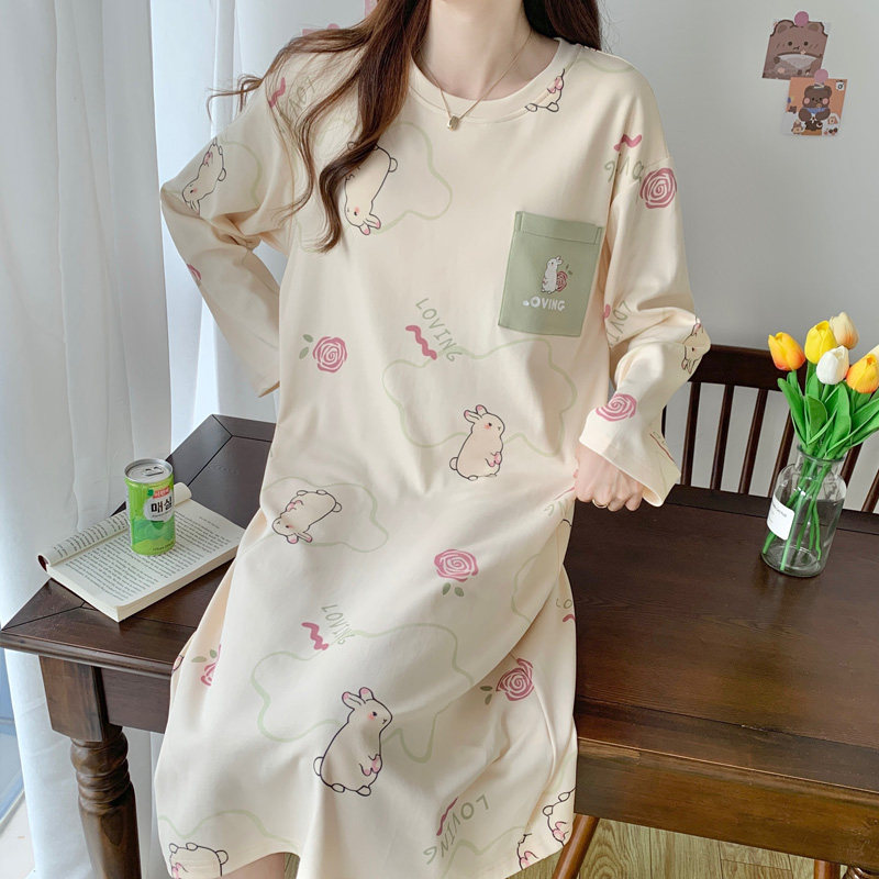 春秋夏冬季女士中长款大码家居服