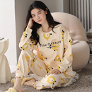 裤 韩版 休闲大码 睡衣女春秋季 学生夏秋冬款 卡通长袖 套装 家居服 薄款