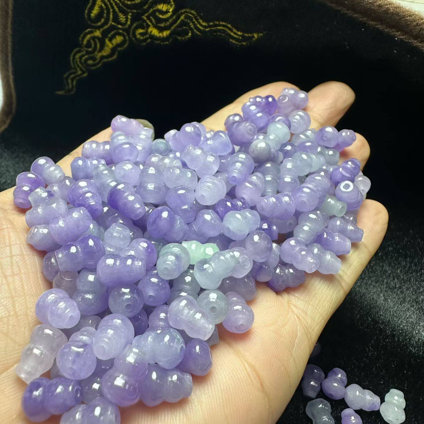 精致石英岩紫罗兰色葫芦散珠手工串珠饰品配件串珠饰品配件材料包