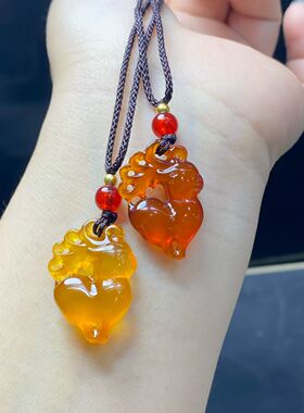 玉阅珠宝天然玛瑙一路有你吊坠