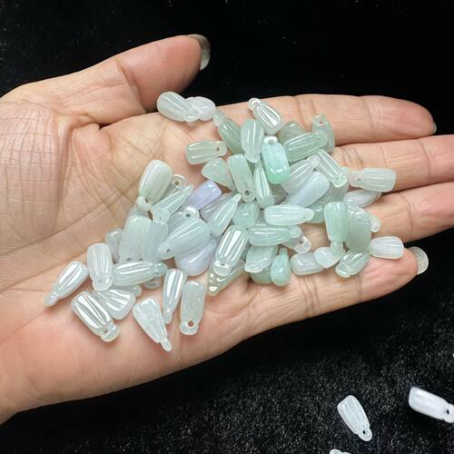 天然翡翠莲蓬散珠吊坠DIY配件